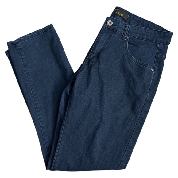 Six Lincoln New York MENs Slim Fit Jeans Size 32 Dark Wash Denim Casual Pants - Picture 12 of 12